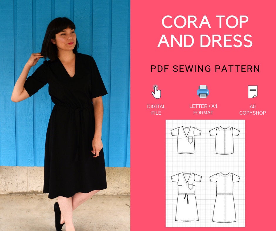 Cora Top and Dress PDF sewing pattern ...